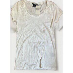 NWT Ralph Lauren White Logo Crew Neck Short Sleeve T-shirt 100% Cotton Size XL
